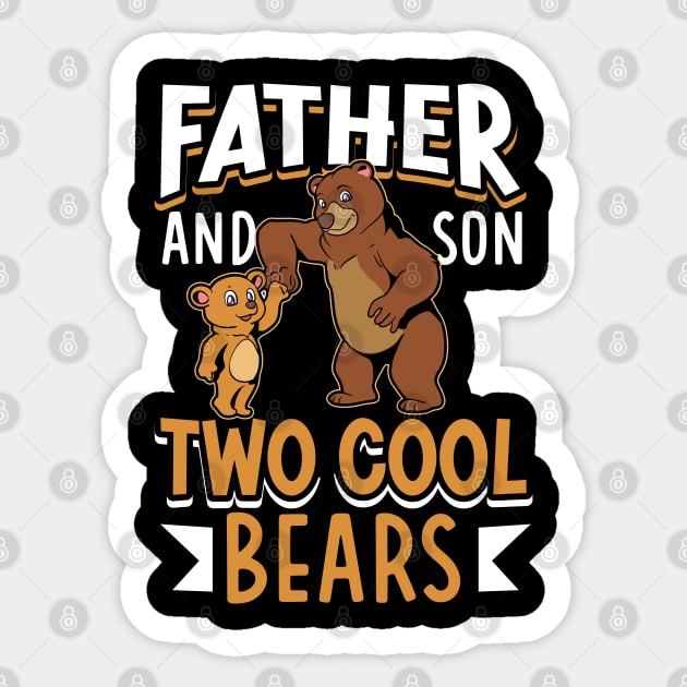 Cool bears - father and son Sticker by Modern Medieval Design